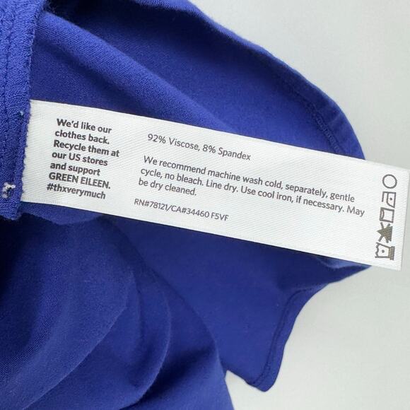 Eileen Fisher Womens Stretch Knit Keyhole Back Shift Swing Dress Small Blue - Picture 10 of 12